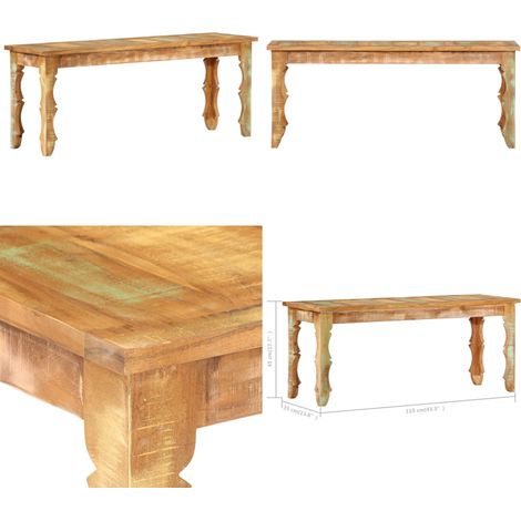 Banc 110 x 35 x 45 cm Bois de récupération massif - Banc antique - Banc en bois massif (1/5)