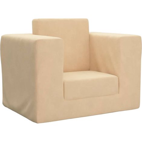 Schlafsofa für Kinder Creme Weicher Plüsch