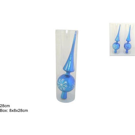 PUNTALE DIMENSIONE CM.28 CON GLITTER BLU ASSORTITO 2 VARIANTI (1 PEZZO, INVIO CASUALE)