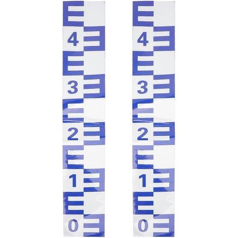 Set mit 2 Aufklebern für Wasserstandsanzeiger, Wasserstandsskalen aus Metall, Aufkleber für Wasserstandsanzeiger – 50,00 x 8,00 x 0,20 cm – Blau (1/2)