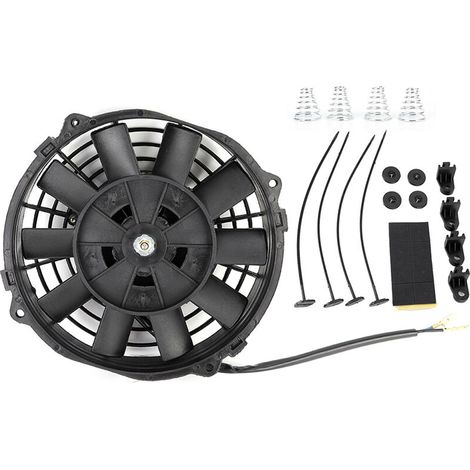 Jeffergarden Ventilateur de refroidissement de radiateur électrique mince 7 pouces Thermo 12V universel avec kit de montage-DOU