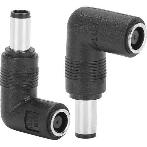 Adaptateur USB Femelle-Mâle Noir 2 Pièces Compatible HP Dell, Droit et Anglé 7.4 x 5.0mm