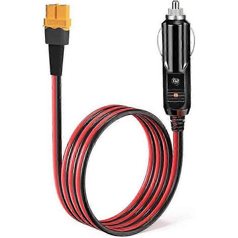 Câble de charge allume-cigare vers XT60, 12 V/24 V, 14 AWG, 1,5 m, minimisation des pertes de puissance, IP68, compatible avec générateur solaire et station d'alimentation. (1/5)