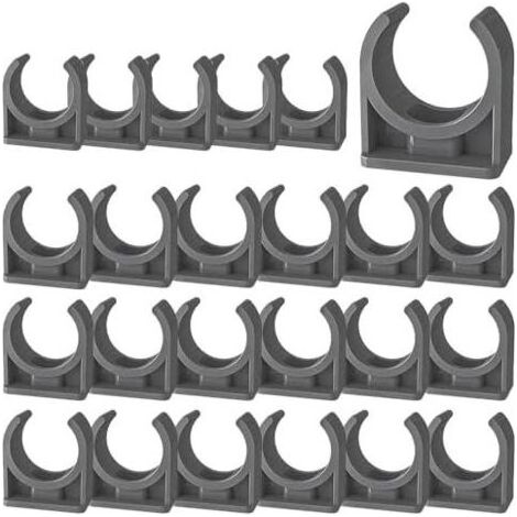 24 pièces Colliers de tuyau, colliers serrage, Support en U pour la fixation tuyaux acier inoxydable, plastique caoutchouc - 50mm (1/5)