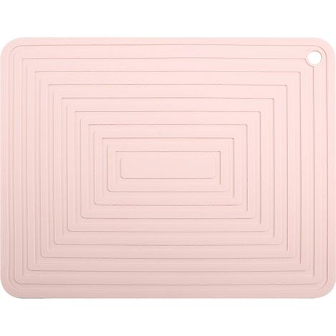 Grand silicone pot support carré Thick chaleur Insulation tampon antidérapant Corrugated cuisine Table tapis rose (1/5)