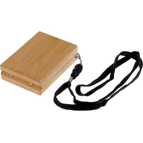 Boîte à mouches de pêche portable en bambou et bois avec cordon - Contient 96 mouches (1/4)