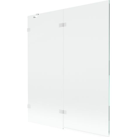 Paroi de baignoire 2 volets gauche 140 x 150 cm, transparent, blanc - 897-140-100-20-00-L (1/5)