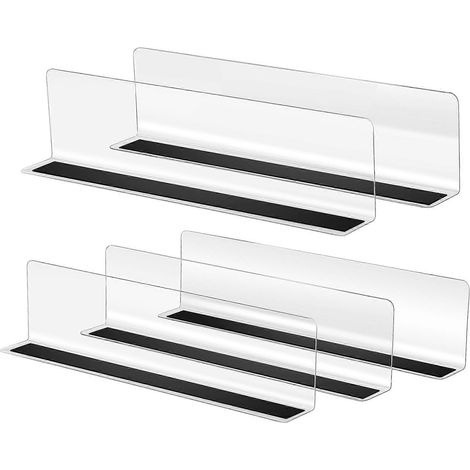 BALUUE Lot de 5 séparateurs de marchandises en plastique en forme de L pour étagères de supermarché, cloison magnétique-25.00X6.00X3.00CM (1/4)