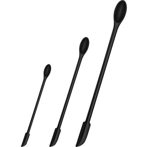 Silikonspatel – Mini-Spatel – Silikonlöffel – Spatel – Topfschaber – Make-up-Flaschenlöffel – Saucenlöffel – hitzebeständig, BPA-frei, lang – Rührlöffel – schwarz (1/4)