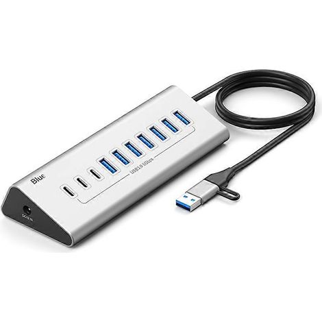 5-Gbit/s-USB-Hub, multifunktionale High-Speed-USB-3.0-Dockingstation, Laptop- und PC-Adapter, 10 Anschlüsse, US-Stecker (1/5)