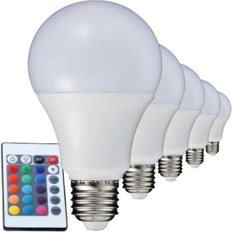 Pack de  5 - Ampoule E27 LED 5W 220V RGB - SILUMEN (1/5)