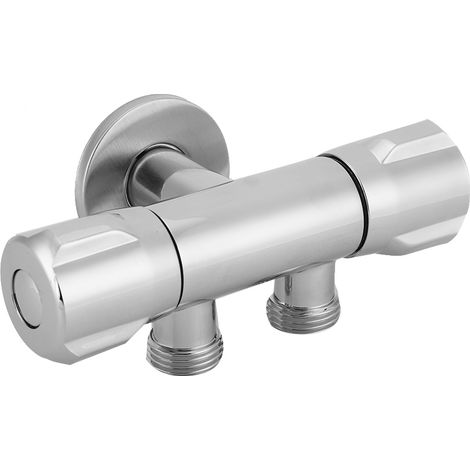 Robinet d'angle double en cuivre pour WC, bidet et douche, accessoires de salle de bain G1/2 (1/5)