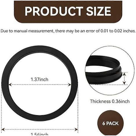Lot de 6 joints de rechange pour moulin à café Baratza Encore/ESP/Virtuoso+ - Joints d'étanchéité en silicone