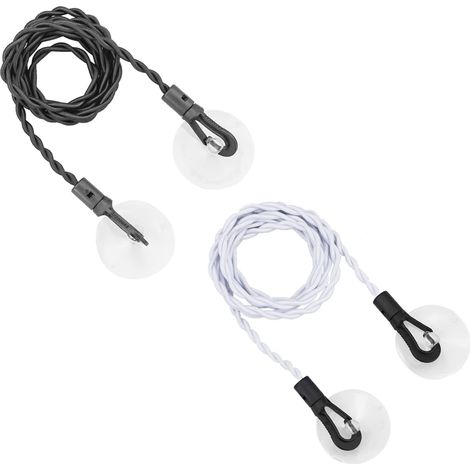 Lot de cordes à linge extensibles avec crochets et ventouse pour camping. (1/5)