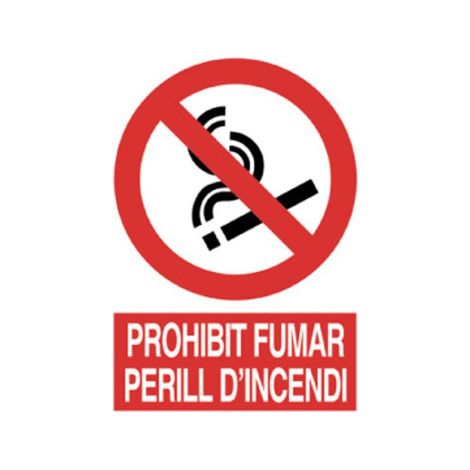 Señal poliestireno 297x210 mm + prohibido fumar + resistente a la intemperie