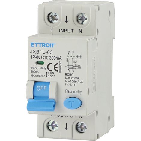 ETTROIT JX251068 Magnetotermico Differenziale 1P+N 10A 300mA 220V-6KA CLASSE A (1/3)