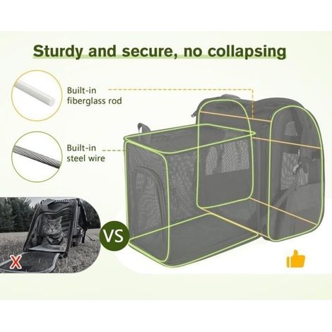 Sac Transport Chat Petit Chien Extensible, Sac a Dos Chat Respirant,Sac de Transport pour Chat avec Matelas en Peluche (1/4)