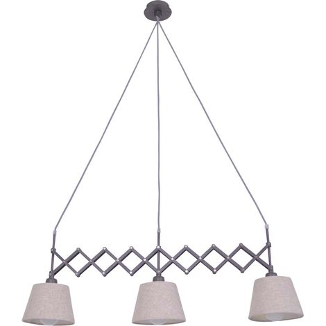 Pendelleuchte Hängelampe Esszimmerleuchte Deckenlampe 3-Flammig Textil Holz (1/5)