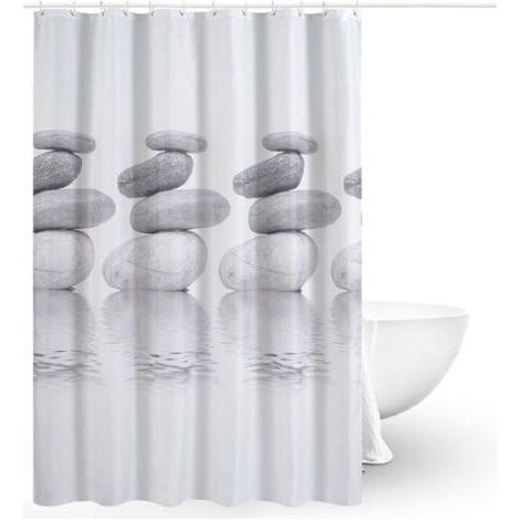 Rideaux de Douche, Rideau de Douche Tissu, Rideau de Douche Anti-moisissure, Rideau de Douche Imperméable, Polyester, Lavable en Machine(180CMx180CM) (1/5)