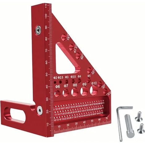 Équerre 3D Multi-Angle Equerre de Menuiserie, Fausse Équerre Réglable 22.5° à 90° en Aluminium, Équerre Menuisier Charpentier, Équerre de Menuisier et Maçon pour Bois et Chantier (1/5)