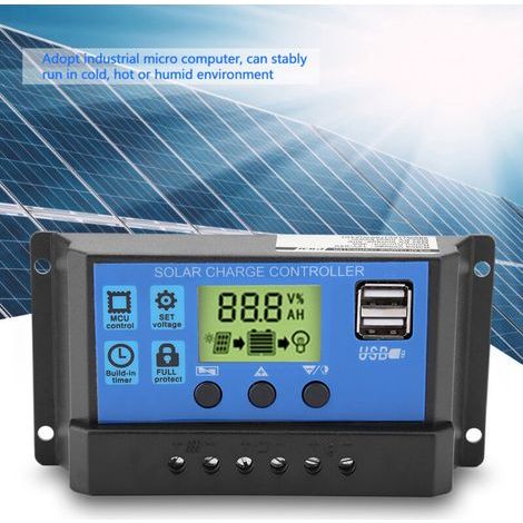 12V/24V USB PWM Solarregler, Batterieregler für Solarmodule, LCD-Bildschirm, Überlast- und Überstromschutz (YJSS-30A) (1/5)