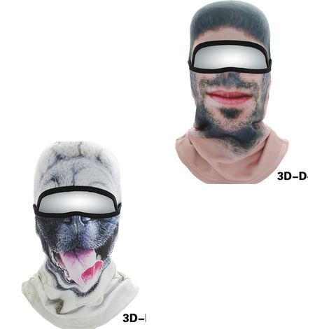 Masque de ski 3D souple en velours extensible, résistant au froid, avec casque audio et motif animal (lot de 2) (1/5)