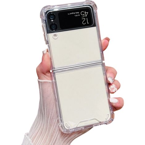 Coque De Protection Rigide Transparente Pour Samsung Galaxy Z Flip 4 5G - Bords Renforcés Anti-Choc - Ajustement Précis - Lot De 1 (1/5)