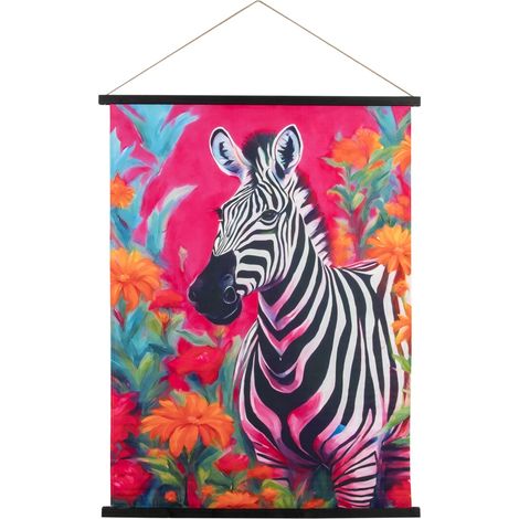 Zebra Roll-Up Canvas  Bedruckte Leinwand  Moderner und farbenfroher Stil