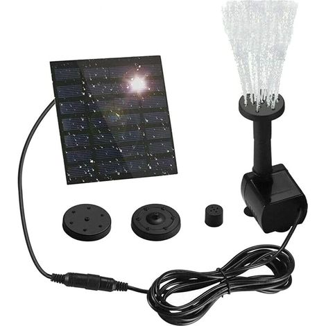 royaluxe - 1.2W Solaire Pompe,Fontaine Flottante de Pompe à Eau Solaire, Pompe à Eau / Pompe Submersible de Pompe à Eau pour fontaines d'étang avec 4 Buses avec Panneau (1/5)