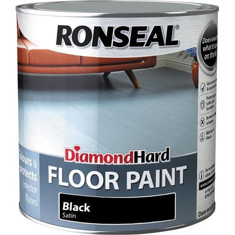 Ronseal Diamond Hard Floor Paint Satin Black 2.5 litre