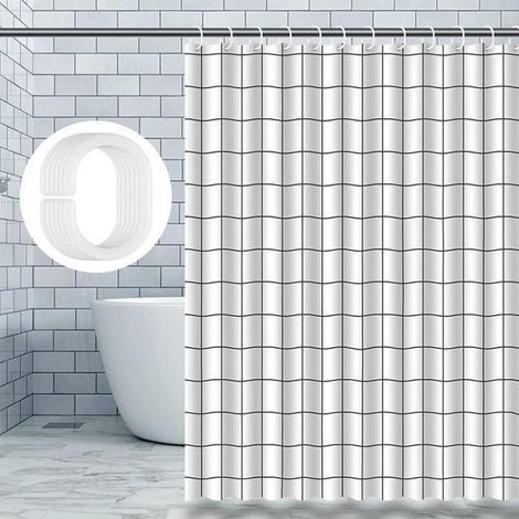 Shower Curtain - 180x180cm - Waterproof - Anti-Mold - Machine Washable