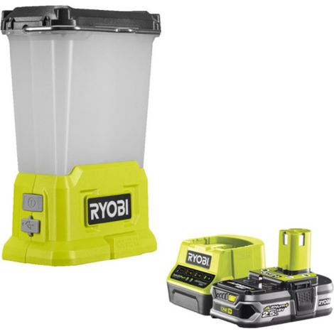 Confezione RYOBI Lanterna LED 18V OnePlus 850 Lumen RLL18-0 - 1 Batteria 2,5Ah - 1 Caricatore rapido RC18120-125