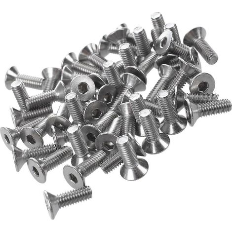 50 vis à tête fraisée en acier inoxydable, boulons à six pans creux M4 x 12 mm (1/5)