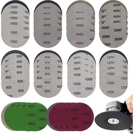 50 x 75 mm Sandpaper Grit 600-5000 Dry (1/5)