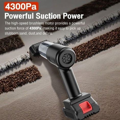 Aspirateur de voiture portable 6 en 1 sans fil, souffleur à grande aspiration, brise-vitre, coupe-ceinture de sécurité (1/4)