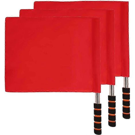 Lot de 3 drapeaux d'arbitre en acier inoxydable, drapeaux de commandement, drapeaux de signalisation rouge, drapeaux de sécurité (1/4)
