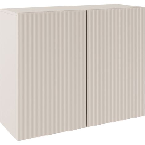 Selsey Sunds – Sideboard mit geriffelten Lamellenfronten, 2-türig, Kaschmirbeige, 100 cm