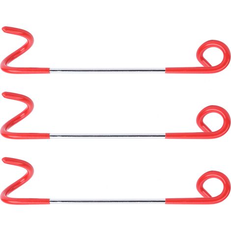 Lot de 3 crochets multifonctions rouges pour tente de camping, en forme de S et à double sens, pour lampe à vapeur. (1/5)