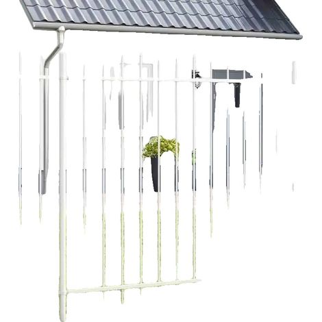 Gartenzaun, Stahlkonstruktion, Einfache Montage, Weiß (1/2)