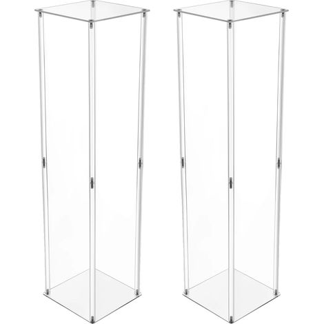 Supporto per fiori, alto 101,6 cm (40 pollici), in acrilico trasparente, portata massima fino a 15 kg (33 libbre), confezione da 2, con sistema di fissaggio a vite stabile. (1/5)