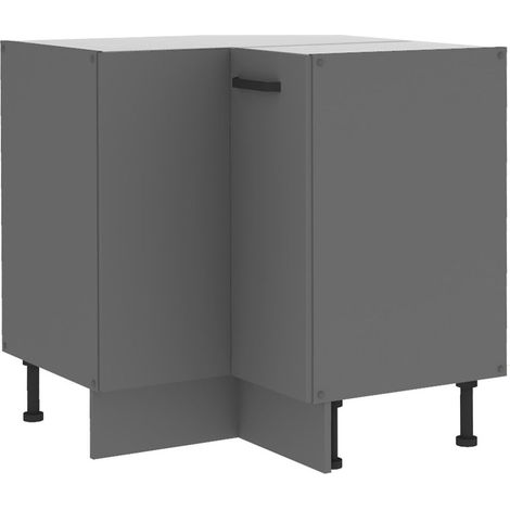 Küche NESSA Eckunterschrank 90X90 Anthrazit Küchenzeile Küchenblock Einbauküche (1/5)