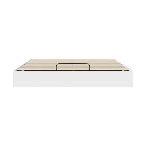 Cadre de lit ottoman, blanc, 180 × 200 cm, monté, pour chambre, décor moderne, facile à assembler (1/5)