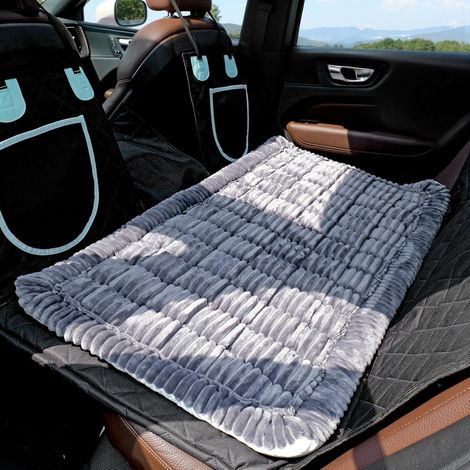 Back Seat Tapis de Voiture pour Chien de Grande Taille – Lit de Voyage en Peluche avec Fond antidérapant, pour Extensions de siège arrière et Housses de siège (1/5)