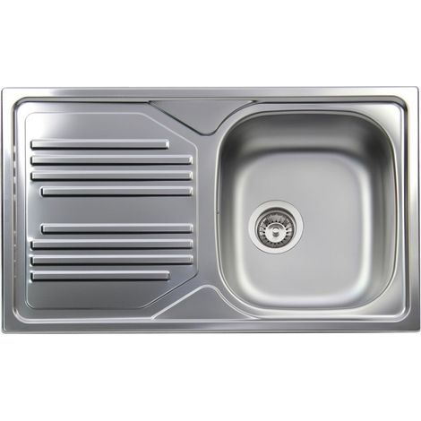 Lavello da incasso in acciaio inox 1 vasca a sinistra dimensioni 86x50 cm tm861irpc apell (1/2)