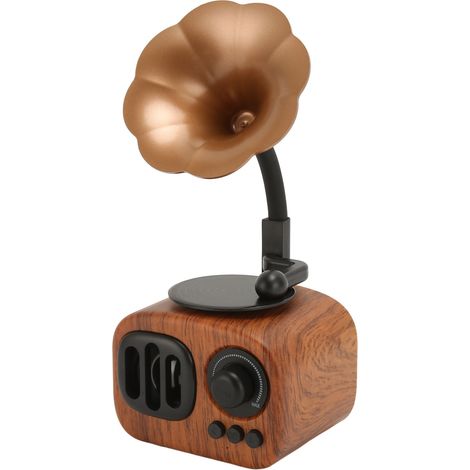 Enceinte Bluetooth portable sans fil, motif bois vintage, idéale pour la maison, les voyages et les activités de plein air. Parfaite pour la maison et les déplacements. (1/5)