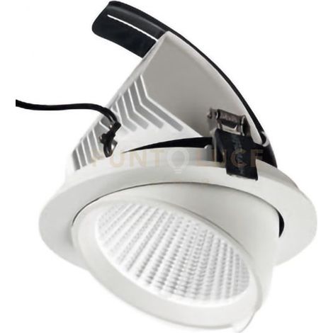 Faretto da incasso GFA orientabile 40W 3400lm 4000K LED CREE - Bianco Opaco, Struttura in alluminio, Installazione interno - Gealuce