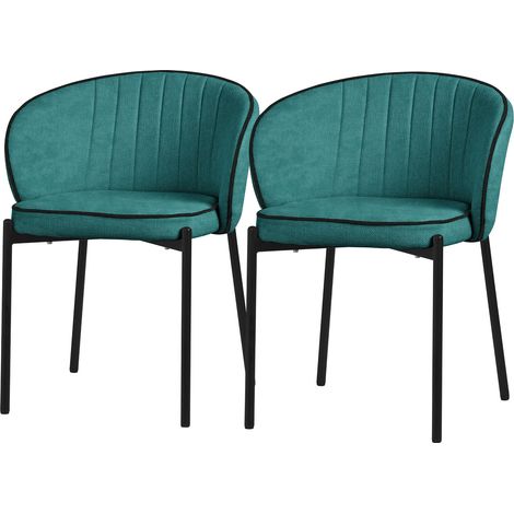 ML-Design Esszimmerstühle 2er Set Petrol, Küchenstühle mit Stoffbezug und Stahlbeinen, Wohnzimmerstuhl mit Rückenlehne, Polsterstühle für Esszimmer und Küche, Gepolsterte Stühle Ergonomischer Sessel