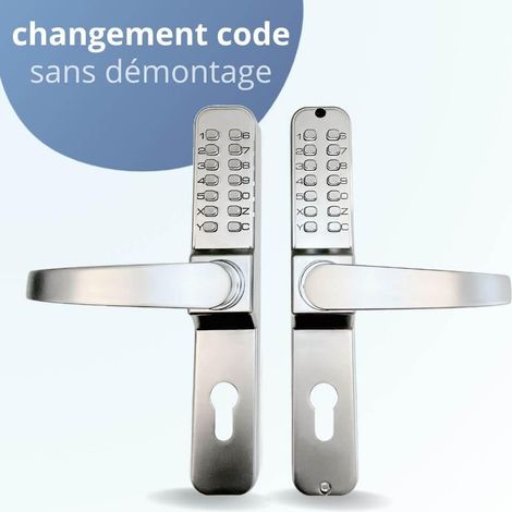 Serrure à code mécanique BT07 Double - Changement du code sans démontage - Argent