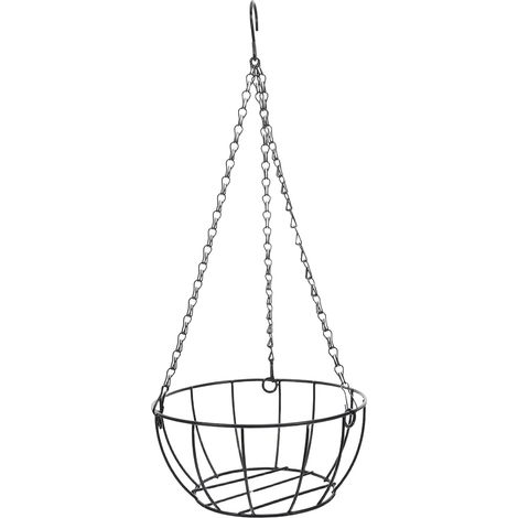 Pot de fleurs suspendu TOYANDONA en fer noir, support robuste et design optimisant l'espace, idéal (1/5)