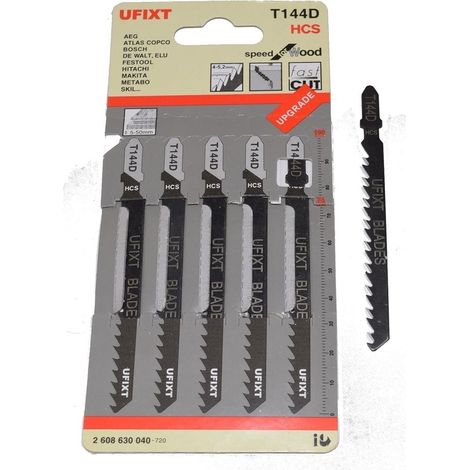 Jigsaw Blades T144D For High Speed Wood Cutting HCS 5 Pack Fits Bosch (1/4)
